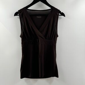 Merona Brown Sheer V-Neck Tank Top Women’s Size Small